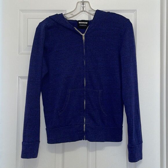 Monrow Classic Blue Hoodie - Picture 1 of 6
